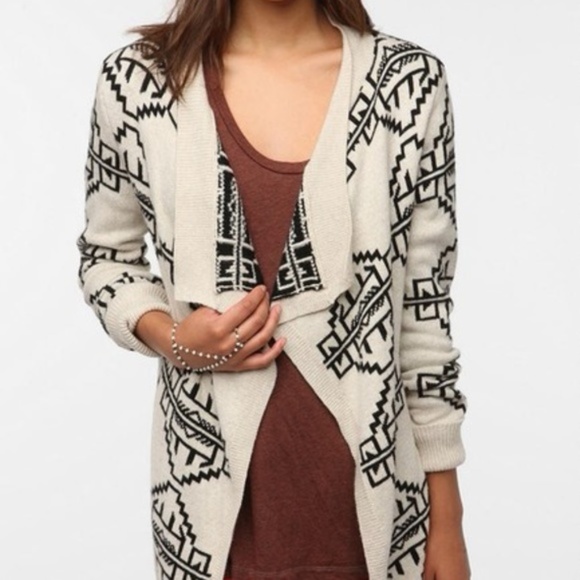 Staring at Stars Sweaters - Staring at Stars Tribal Print Open Sweater